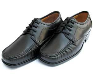 fully enclosed black leather shoes